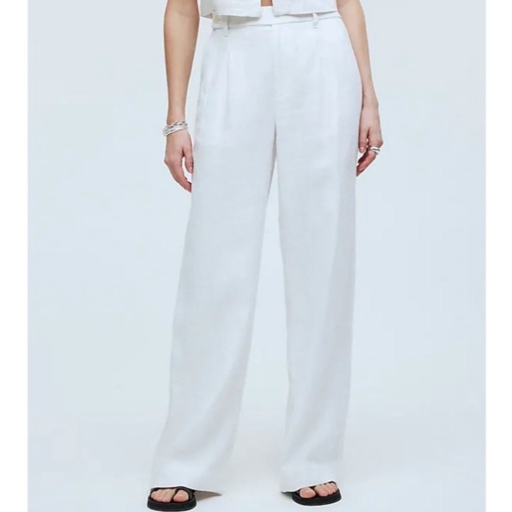 Madewell The Harlow Wide Leg Pant in 100% Linen